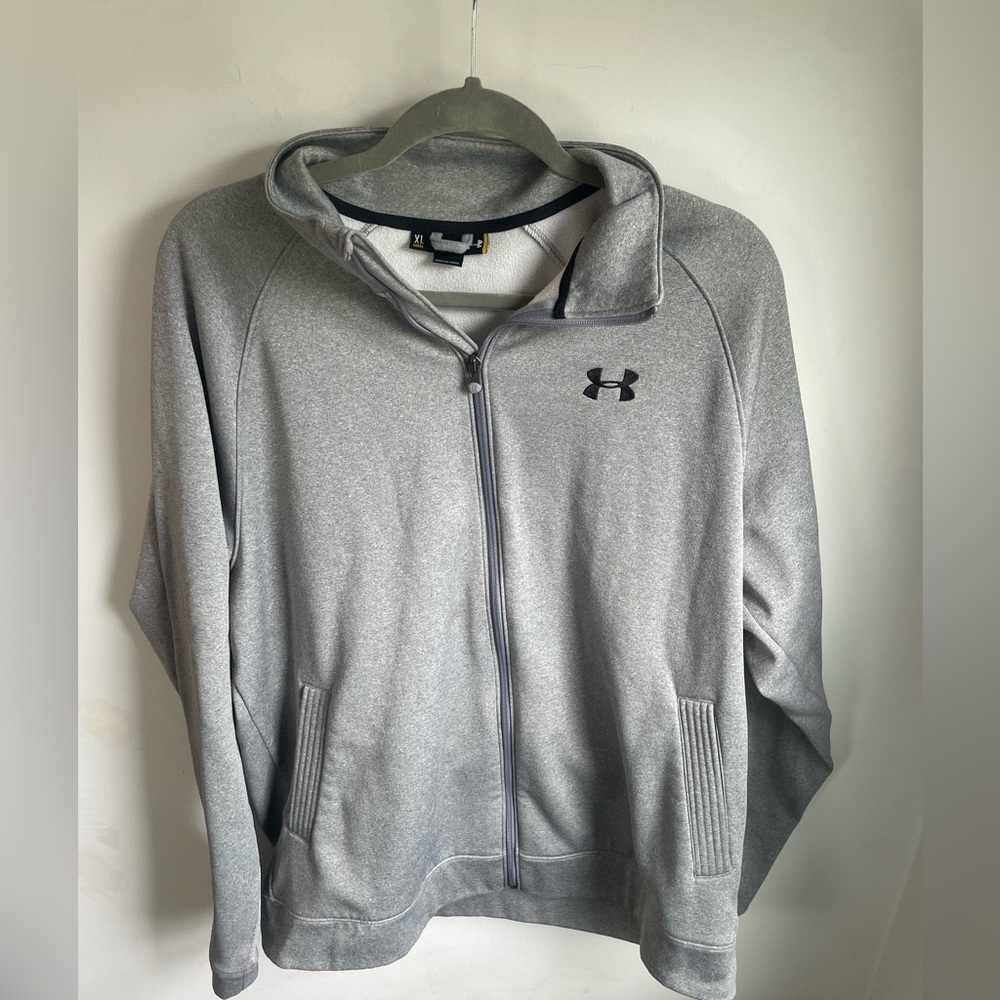 Under Armour Grey Fleece Line Casual Activewear Zip Up Jacket XL